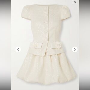 Self Portrait Embellished sequined bouclé mini dress